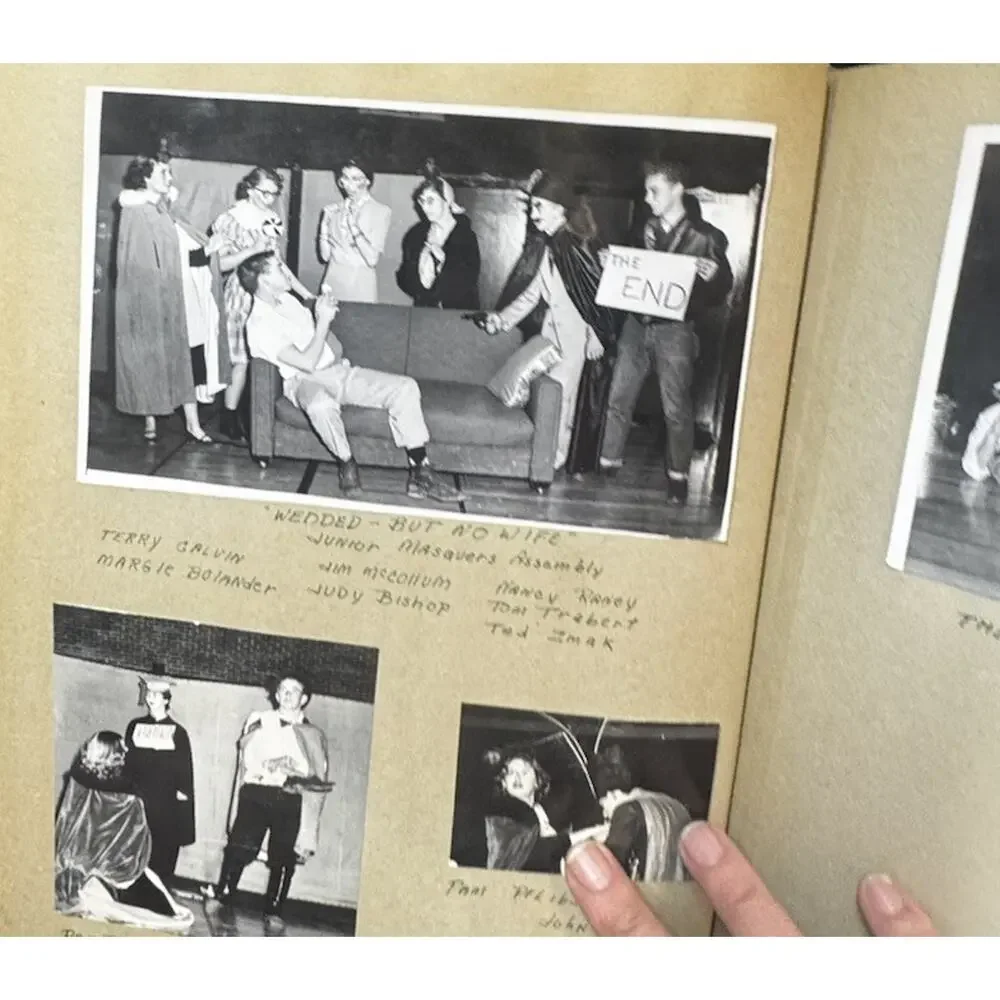 1950’s Musical Theatre High School Scrapbook- Cursive Writing Pictures- Read